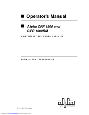 Alpha Technologies CFR 1500RM Operator's Manual