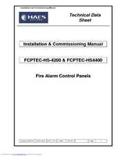 Haes FCPTEC-HS-4200 Installation & Commissioning Manual