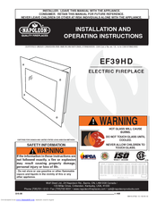 Napoleon EF39HD Installation And Operating Instructions Manual