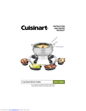 Cuisinart Lazy Susan CFO-1000C Instruction And Recipe Booklet