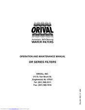 Orival OR-04-PE Operation And Maintenance Manual