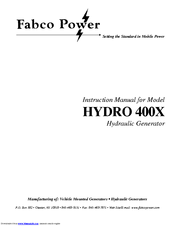 Fabco Power HYDRO 400X Instruction Manual
