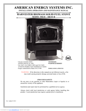 American Energy Systems HR-01 Installation, Operation And Maintenance Manual