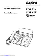 Sanyo SFX-110 Instruction Manual