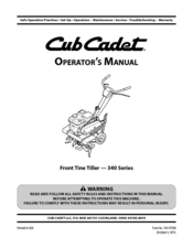 Cub Cadet 340 Series Operator's Manual