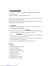 Caidrox HD-2100 User Manual