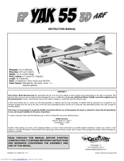 GREAT PLANES EP YAK 55 3D ARF Instruction Manual