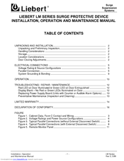Liebert LM1 Series Installation, Operation And Maintenance Manual