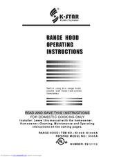 K-Star K1002A Operating Instructions Manual