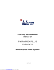 Inform Pyramid Plus Operating And Installation Manual