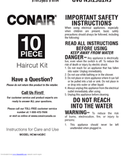 Conair HC9010GBC Instructions Manual