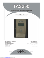 FAAC TAS250 Installation Manual