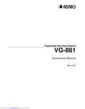 Astro VG-881 Instruction Manual
