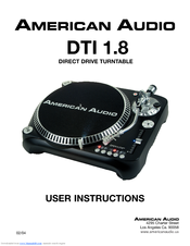 American Audio DTI 1.8 User Instructions