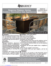 Regency Plateau PTO30CKT-1 Owners & Installation Manual