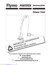 Flymo Power Trim PWT23 Operator's Manual