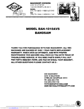 KBC BAH-1010AVS Instruction Manual