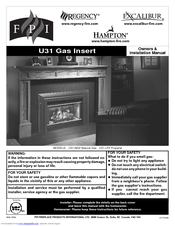 FPI U31-NG2 Owners & Installation Manual