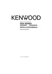 Kenwood DDX8036BT Installation Manual