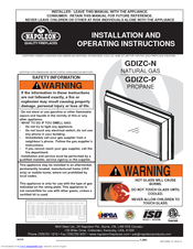 Napoleon GDIZC - N Installation And Operating Instructions Manual