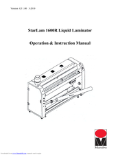 Marabu StarLam 1600R Operation & Instruction Manual