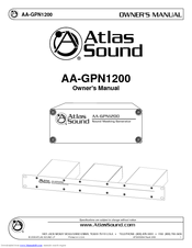 Atlas AA-GPN1200 Owner's Manual