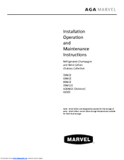 AGA marvel Refrigerated Wine Cellar 3SWCE Installation And Maintenance Instructions Manual
