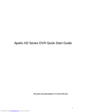 Apollo HD Series Start Manual