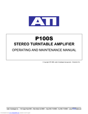 Ati Technologies P100S Operating And Maintenance Manual