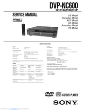 Sony DVP-NC600 - Cd/dvd Player Service Manual