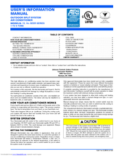 Johnson Controls 13 SEER SERIES User's Information Manual