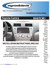Myron&Davis NV8TCM1 Installation Instructions Manual