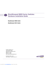 Extreme Networks BlackDiamond 8806 Hardware Installation Manual