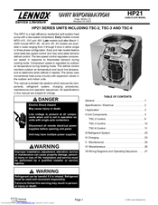 Lennox HP21 Unit Information