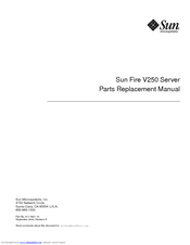 Sun Microsystems V250 Parts Replacement Manual