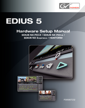 THOMSON Edius NX PCI-X Hardware Setup Manual