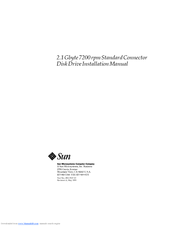 Sun Microsystems 2.1 Gbyte 7200 rpm Installation Manual