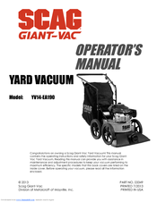 SCAC YV14-EA190 Operator's Manual