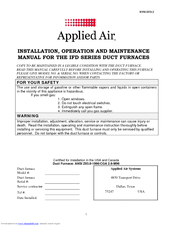 Applied Air IFD SERIES Installation, Operation And Maintenance Manual
