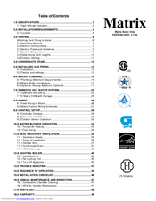 Matrix M100V Installation And Operation Instructions Manual