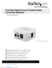 StarTech.com SPDIFCOAXTOS User Manual