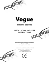 Focal Point Vogue Installation And User Instructions Manual