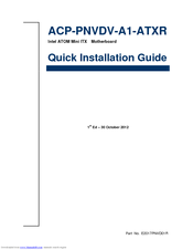 Avalue Technology ACP-PNVDV-A1-ATXR Quick Installation Manual