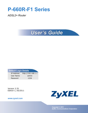 ZyXEL Communications P-660R-F1 series User Manual
