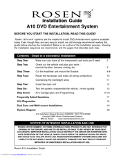 Rosen A10 Installation Manual