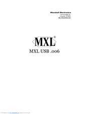 Marshall Electronics MXL USB .006 User Manual
