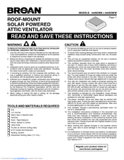 Broan 345SOBK Instructions Manual