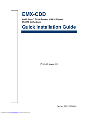 Avalue Technology EMX-CDD Quick Installation Manual