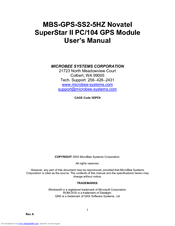 Microbee Systems MBS-GPS-SS2-5HZ User Manual