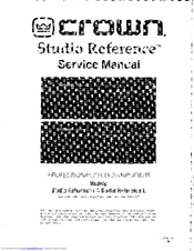 Crown Studio Reference I Studio Reference II Service Manual